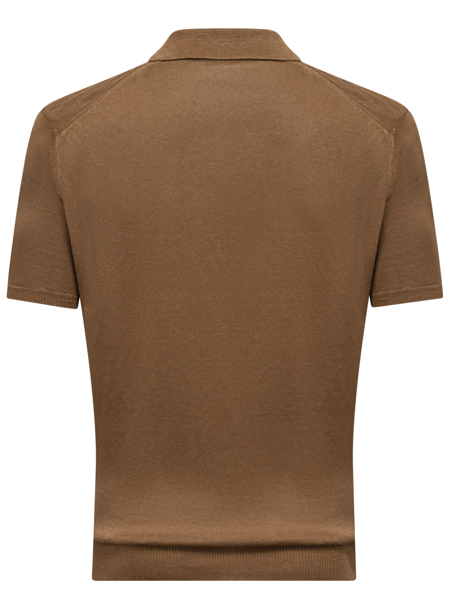 Linnen buttonless polo | FULL_WIDTH | Bruin
