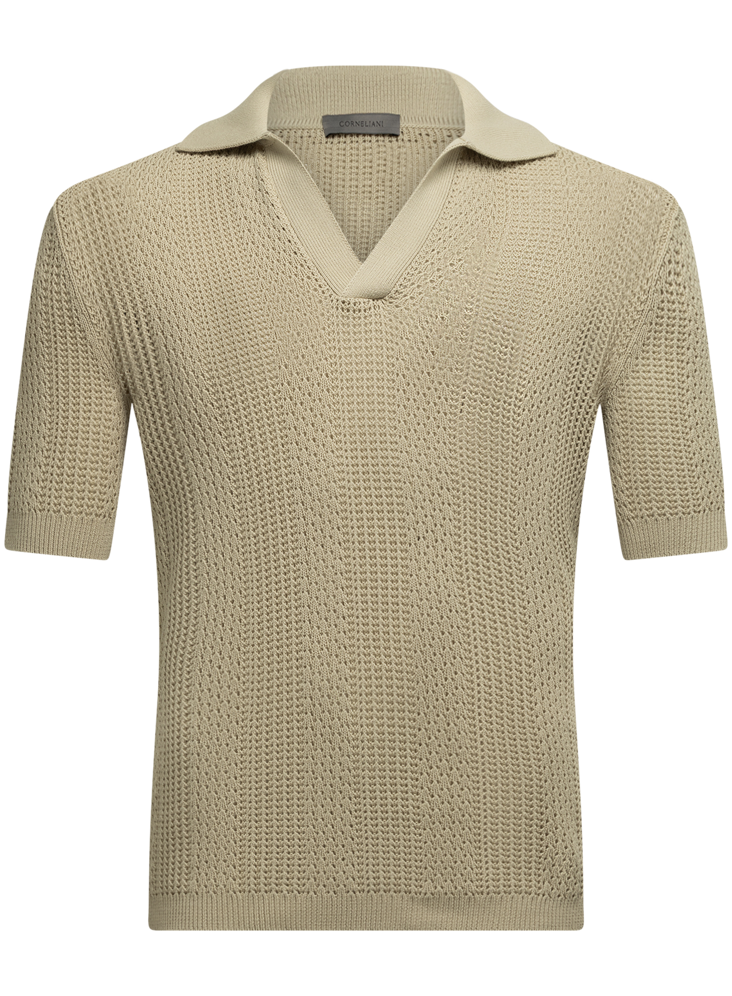 Katoen buttonless polo | FULL_WIDTH | Groen