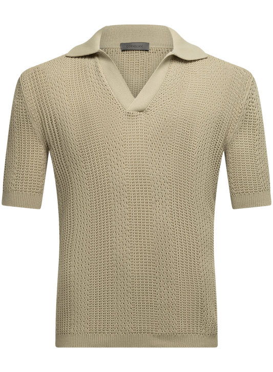 Katoen buttonless polo | FULL_WIDTH | Groen