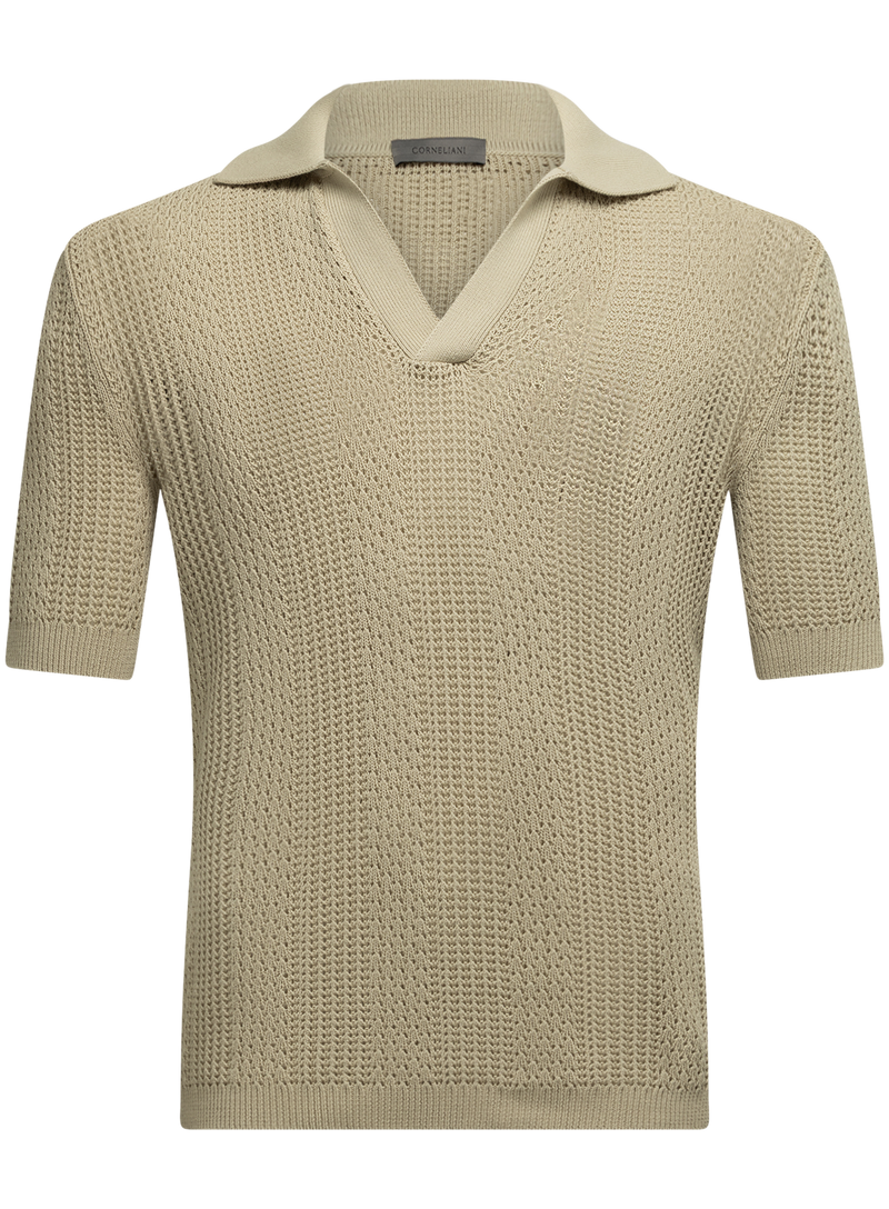 Cotton buttonless polo