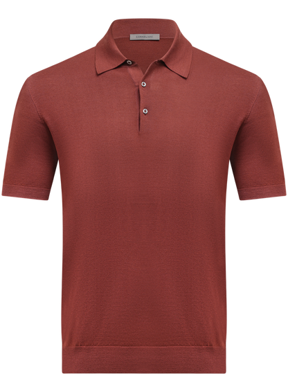 Polo van scheerwol | Rood