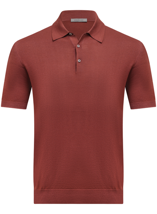 Polo van scheerwol | Rood