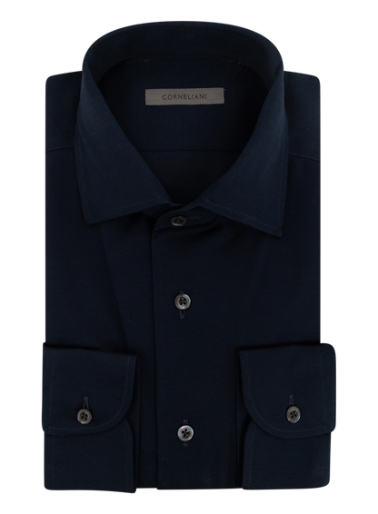 Shirt van cashmere en zijde | BLUE NAVY