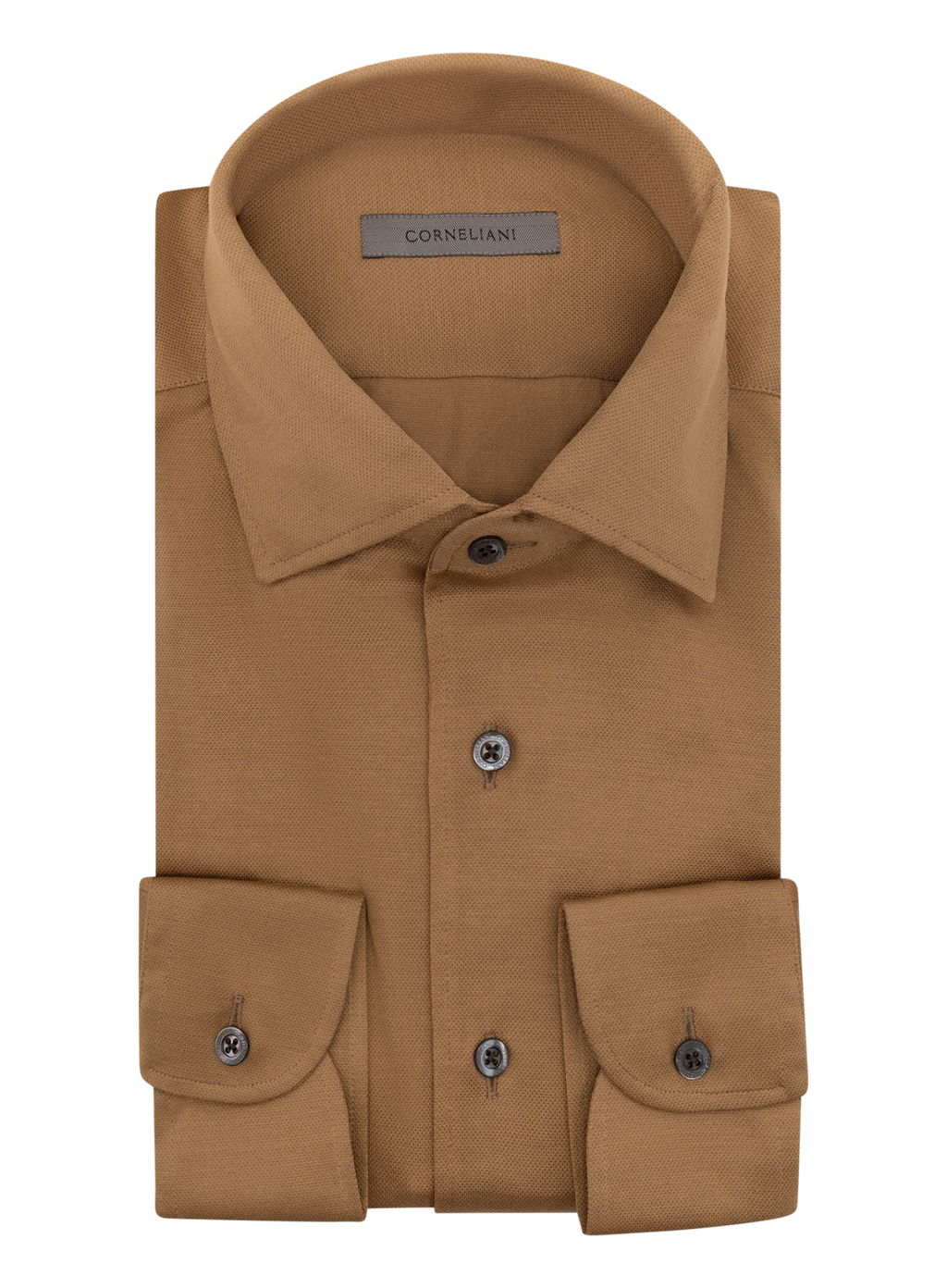 Overhemd van cashmere en zijde | Camel
