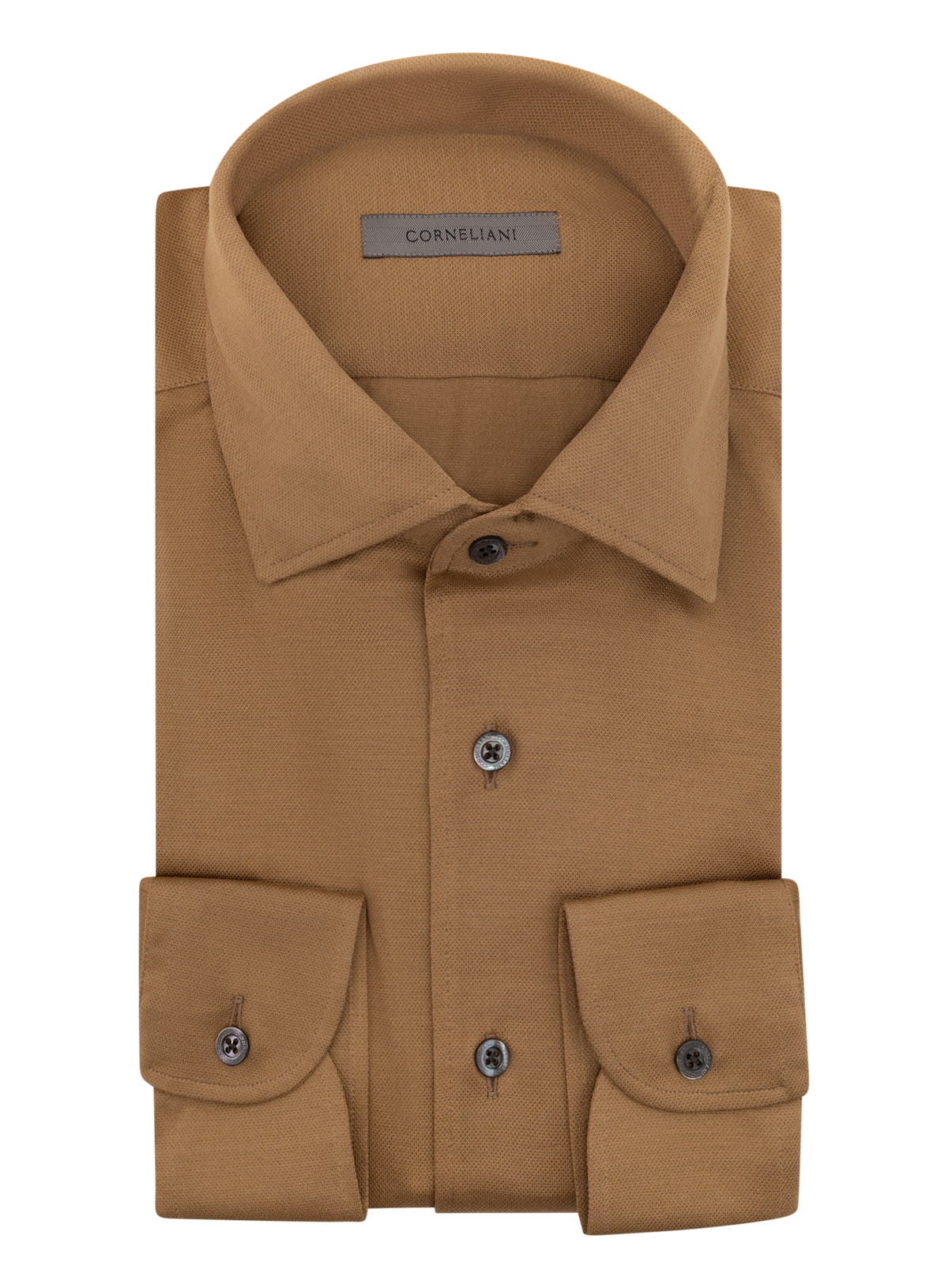 Overhemd van cashmere en zijde | Camel