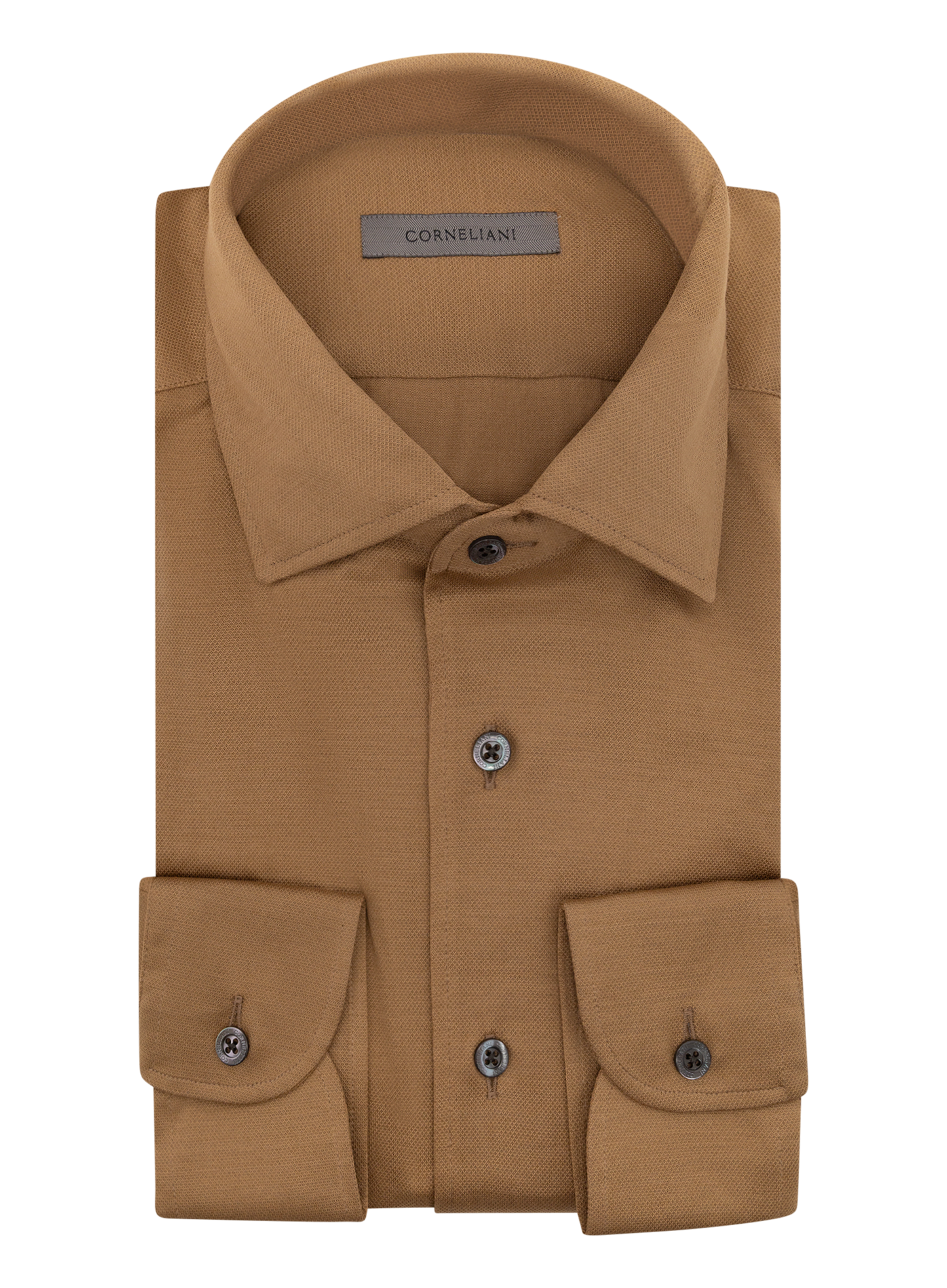 Shirt van cashmere en zijde | Camel