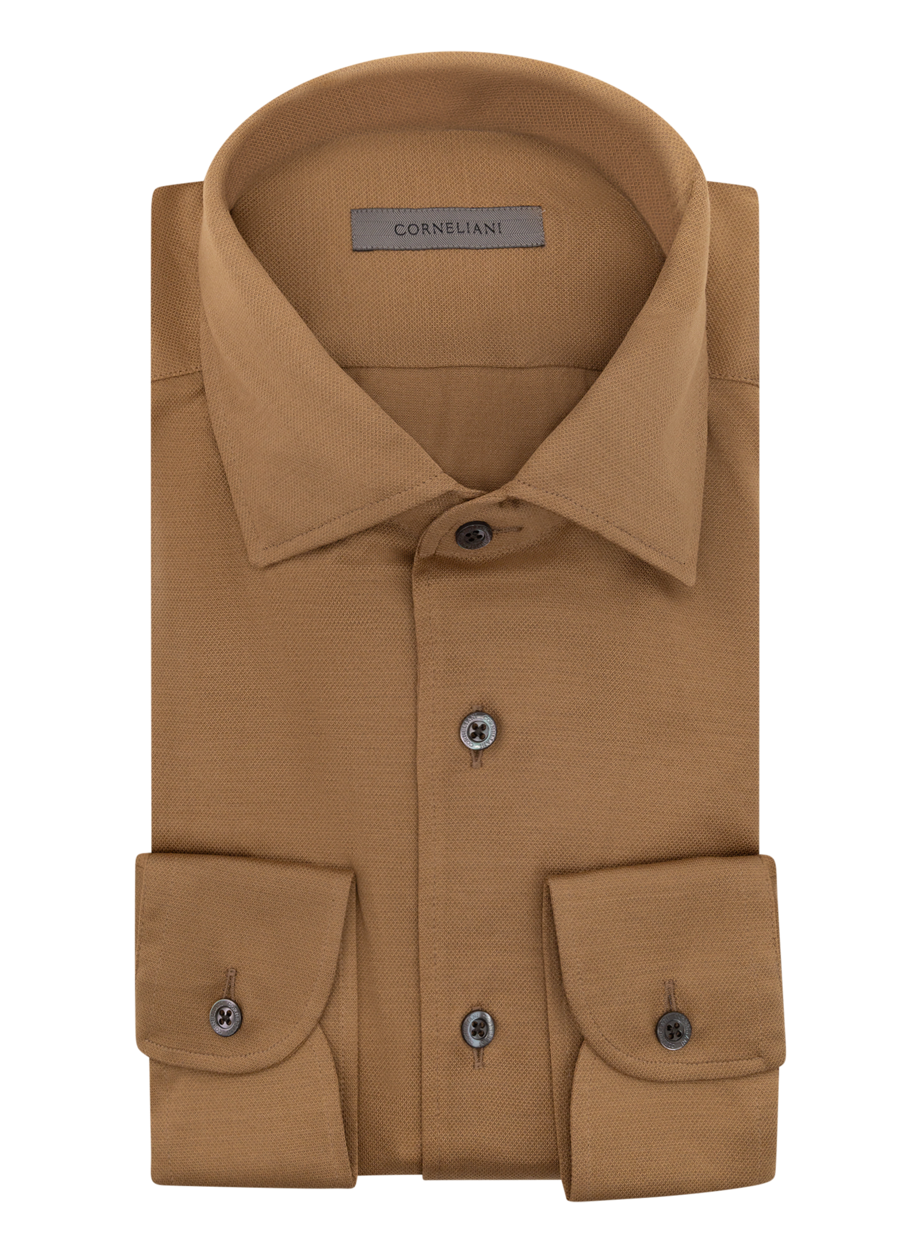 Overhemd van cashmere en zijde | Camel
