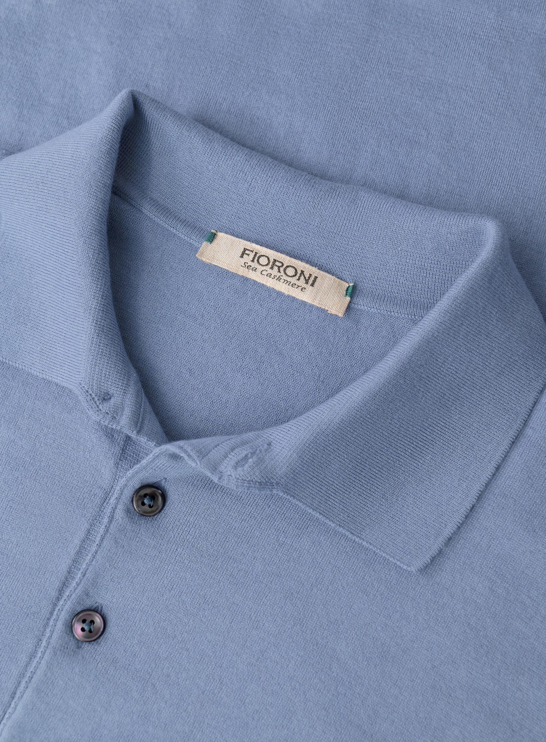 Polo van katoen en cashmere | L.Blauw