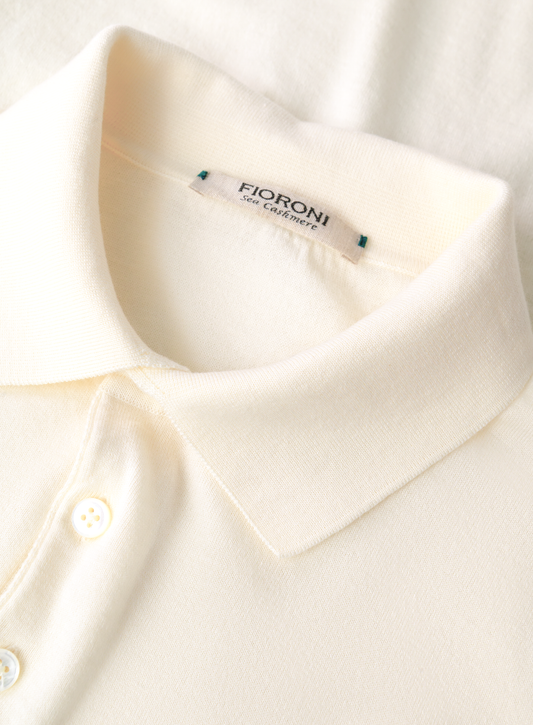Polo van katoen en cashmere