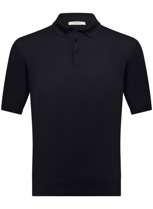 Polo van katoen en cashmere | BLUE NAVY