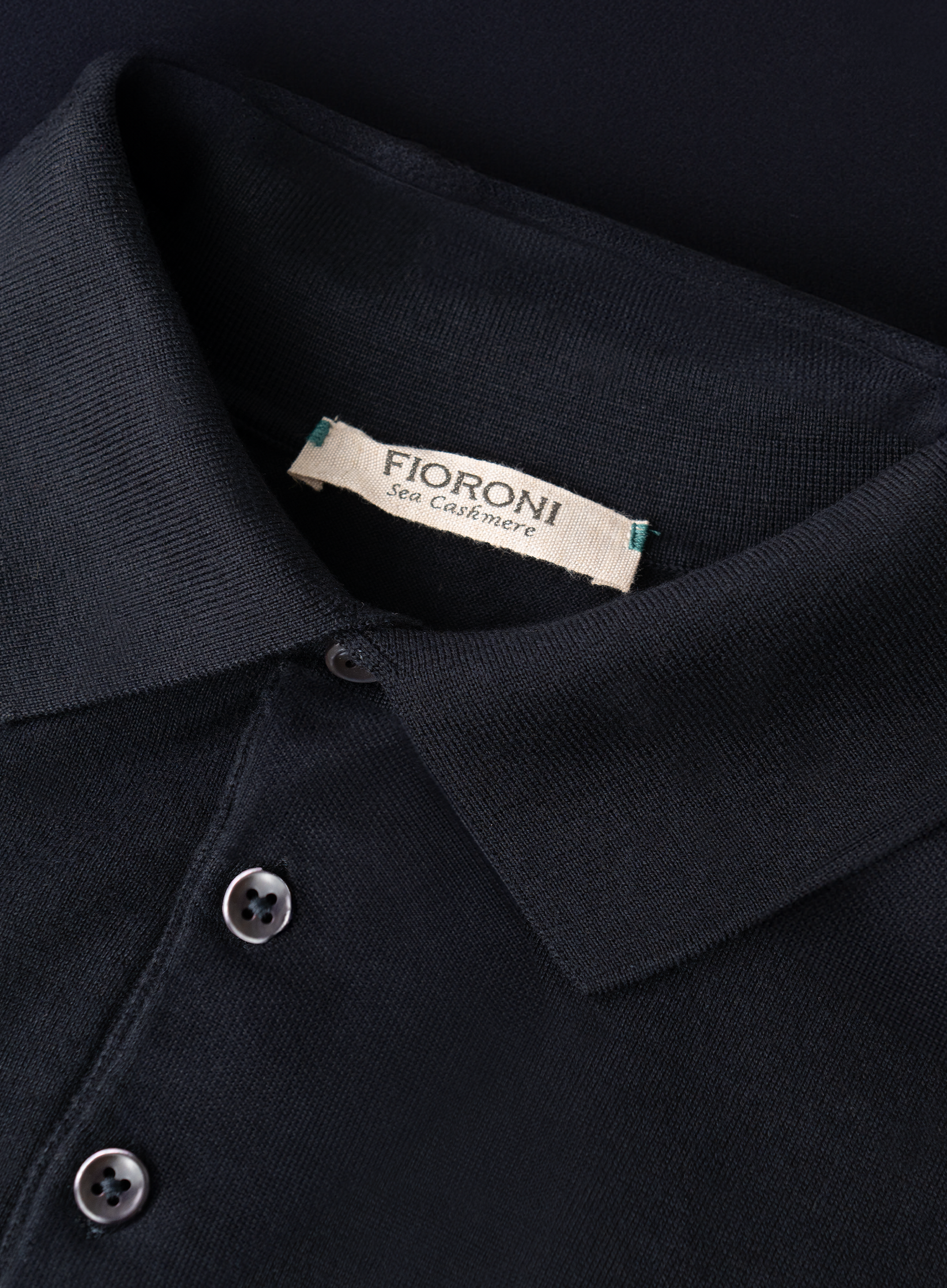 Polo van katoen en cashmere | FULL_WIDTH | BLUE NAVY