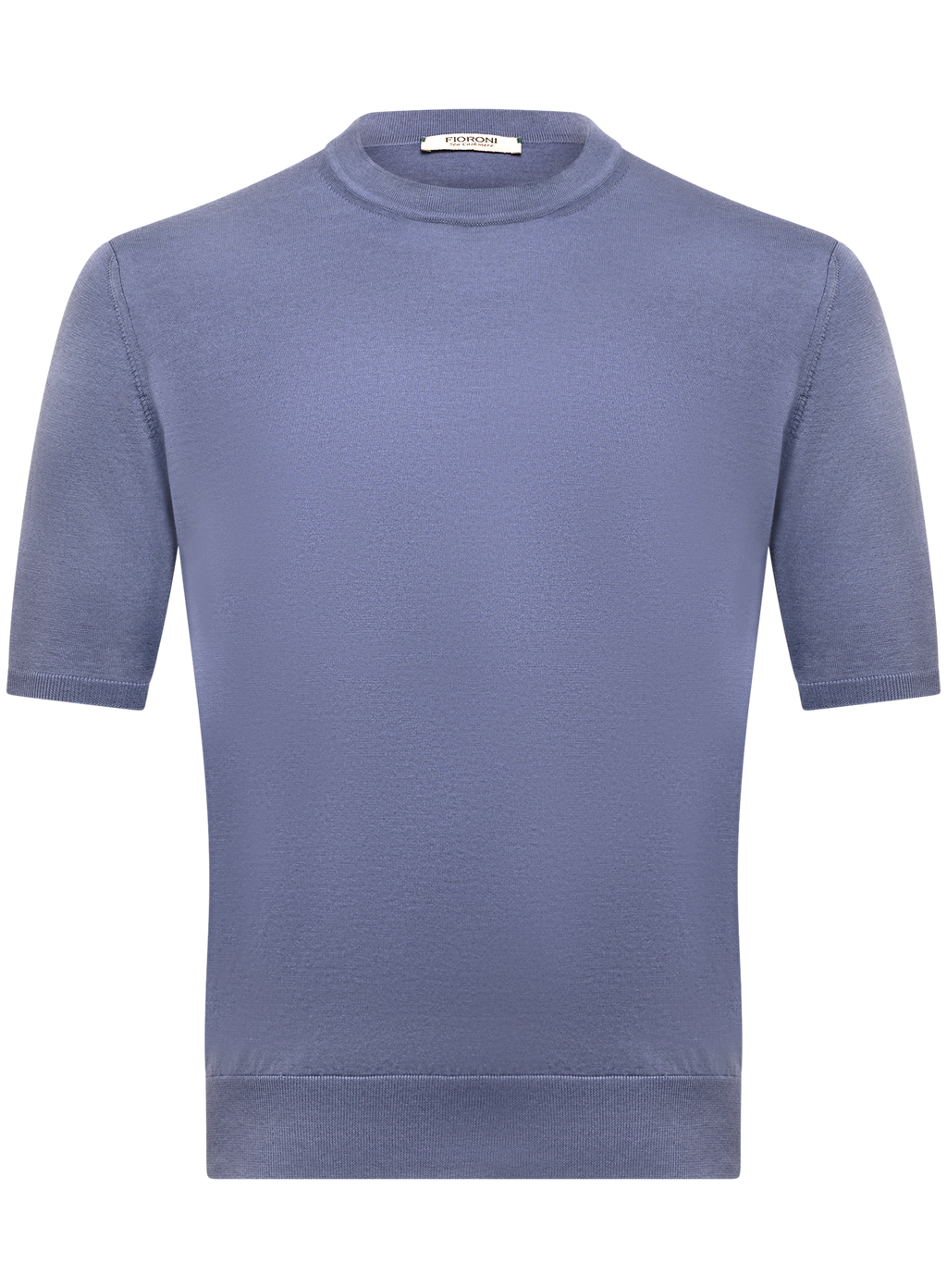 T-shirt van cashmere en katoen | L.Blauw