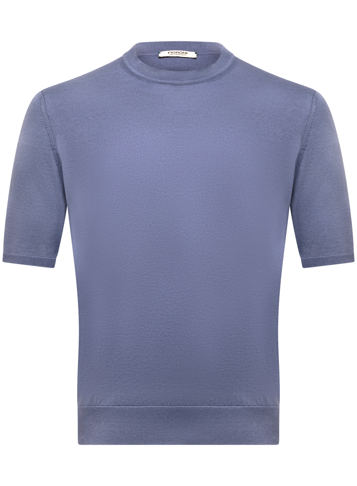 T-shirt van cashmere en katoen | L.Blauw