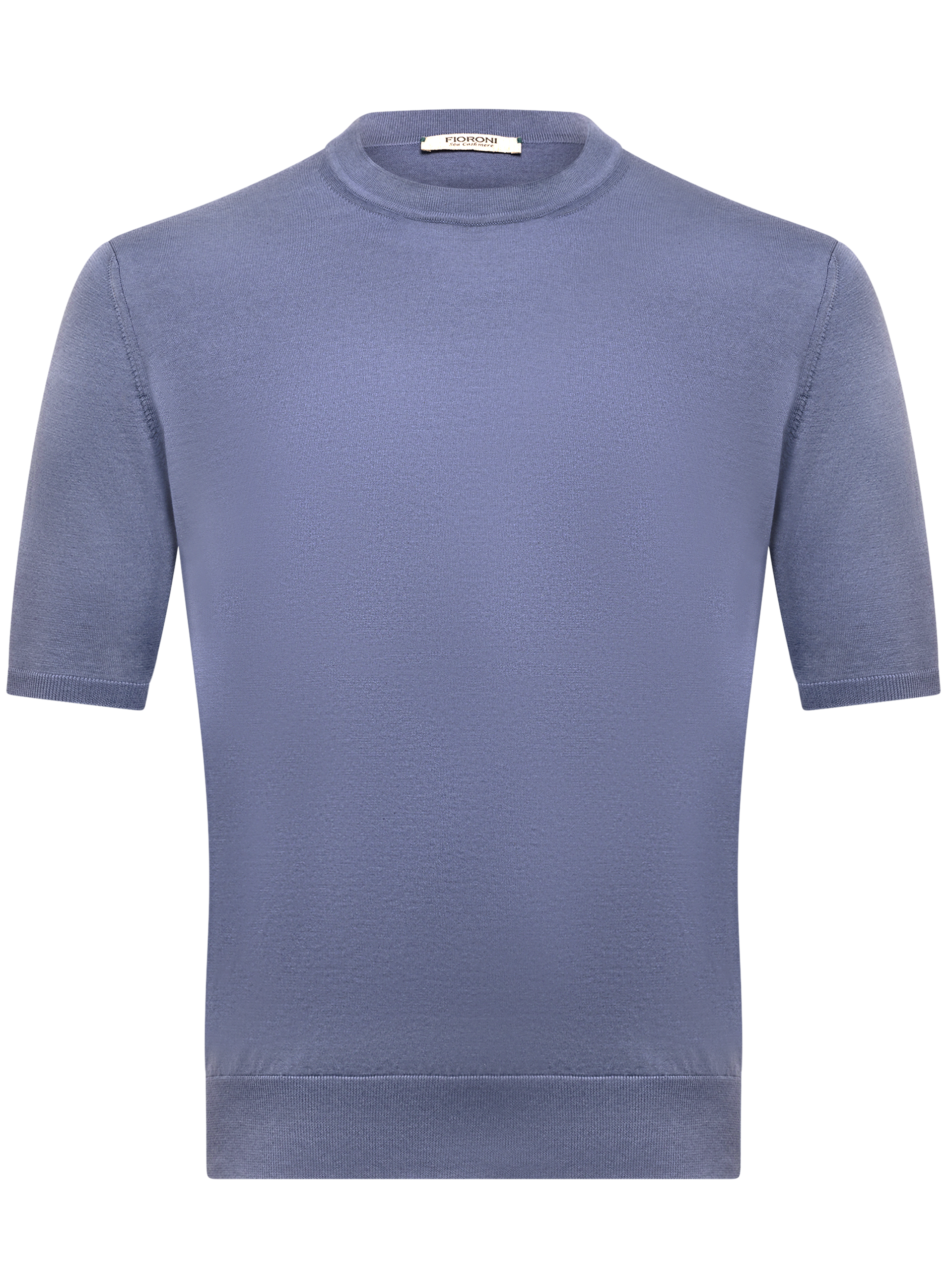T-shirt van cashmere en katoen | L.Blauw