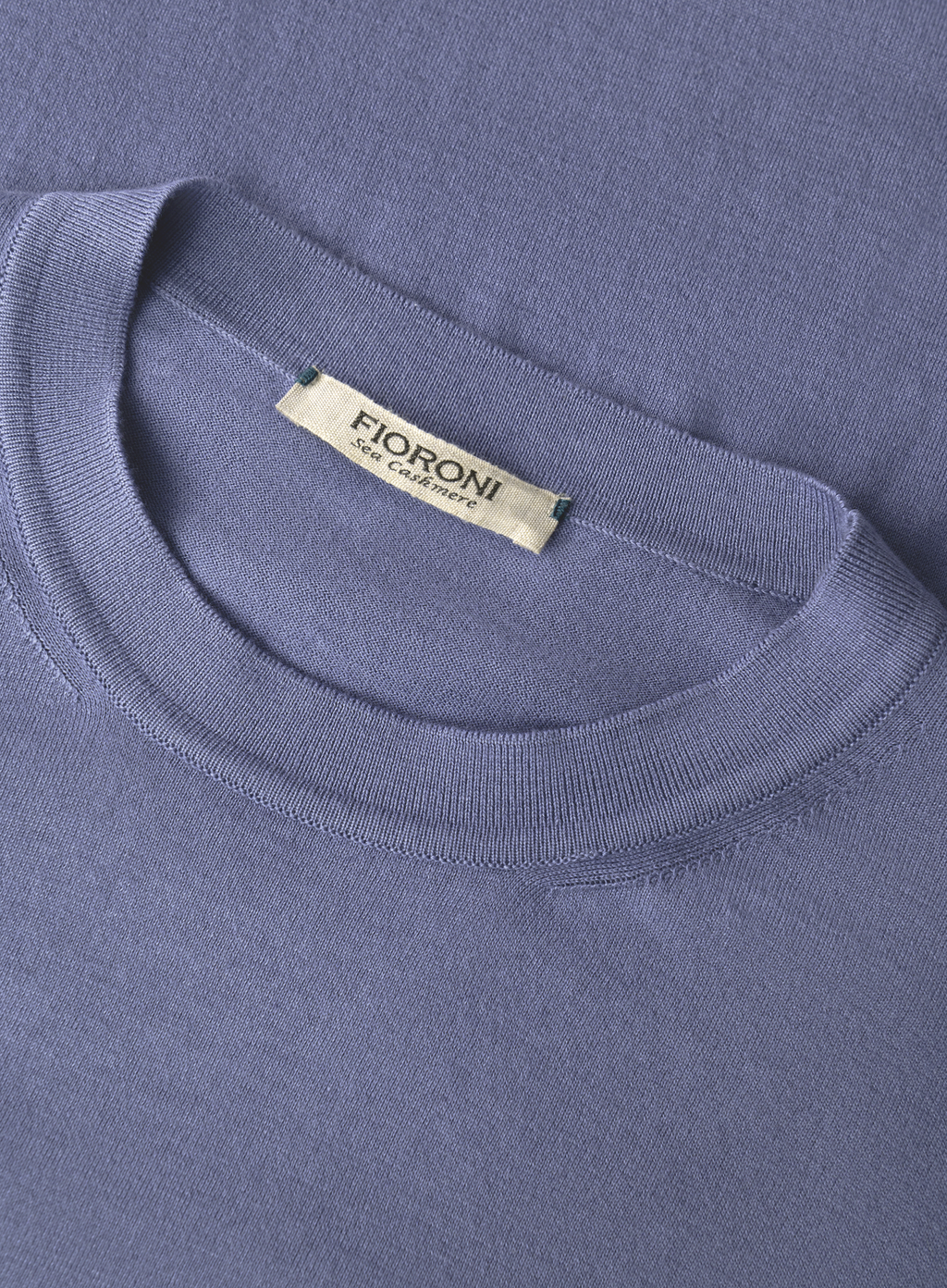 T-shirt van cashmere en katoen | FULL_WIDTH | L.Blauw