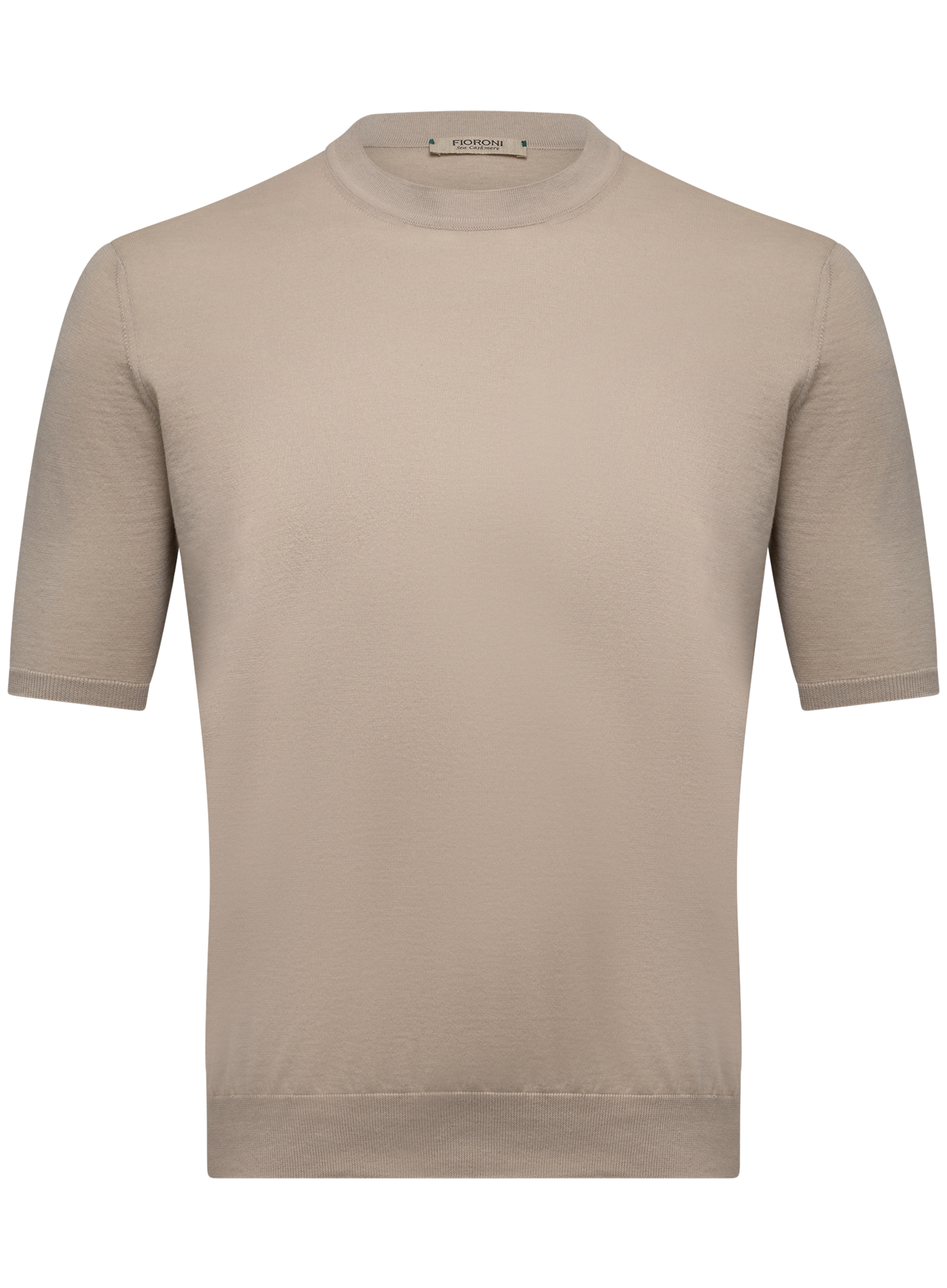 Katoen-cashmere T-shirt | FULL_WIDTH | Beige