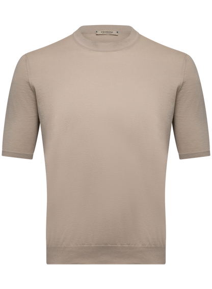 Katoen-cashmere T-shirt | FULL_WIDTH | Beige