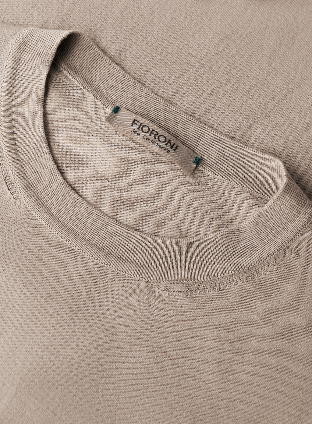 T-shirt van cashmere en katoen | FULL_WIDTH | Beige