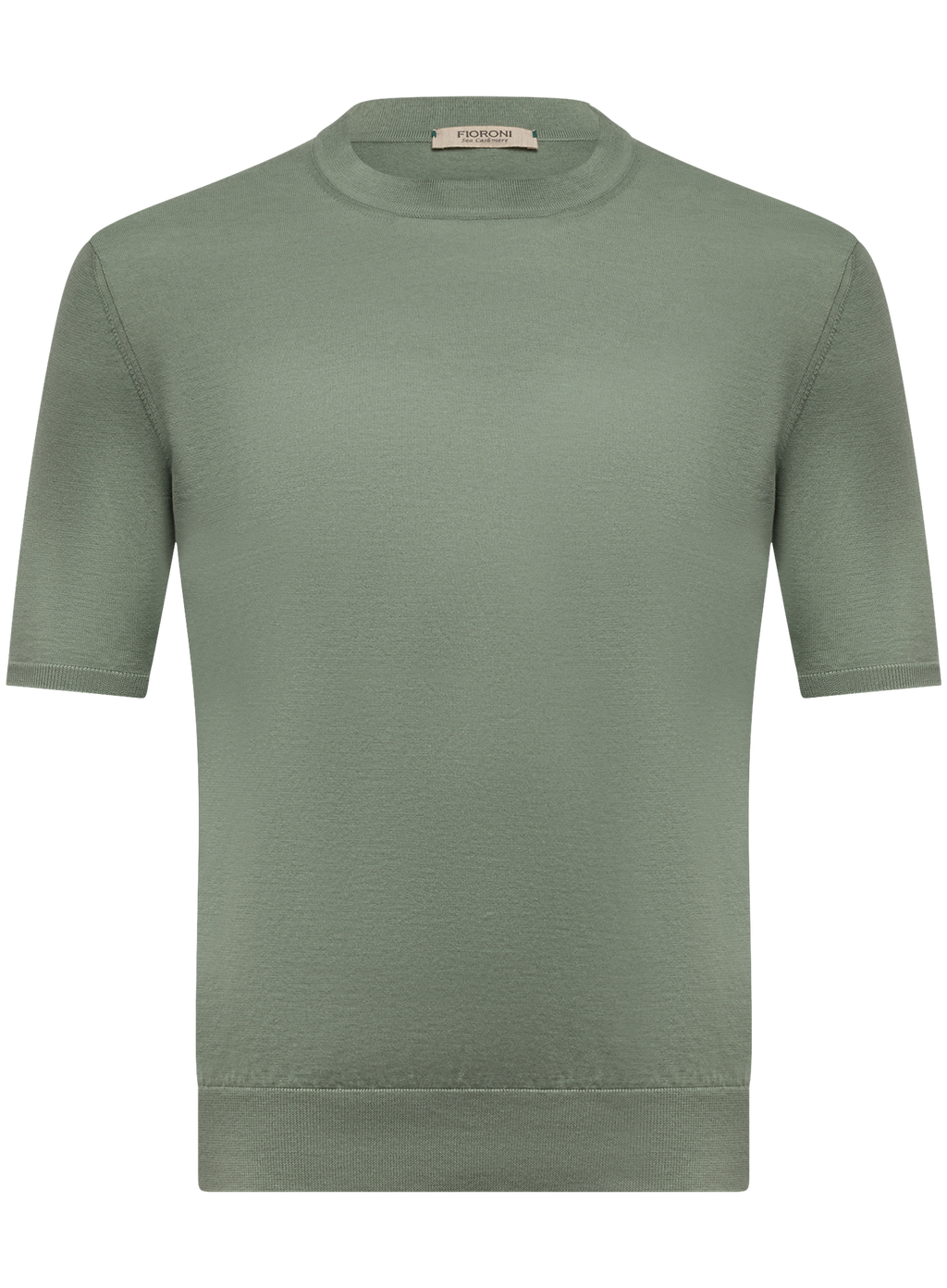 T-shirt van cashmere en katoen | Groen
