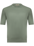 T-shirt van cashmere en katoen | Groen