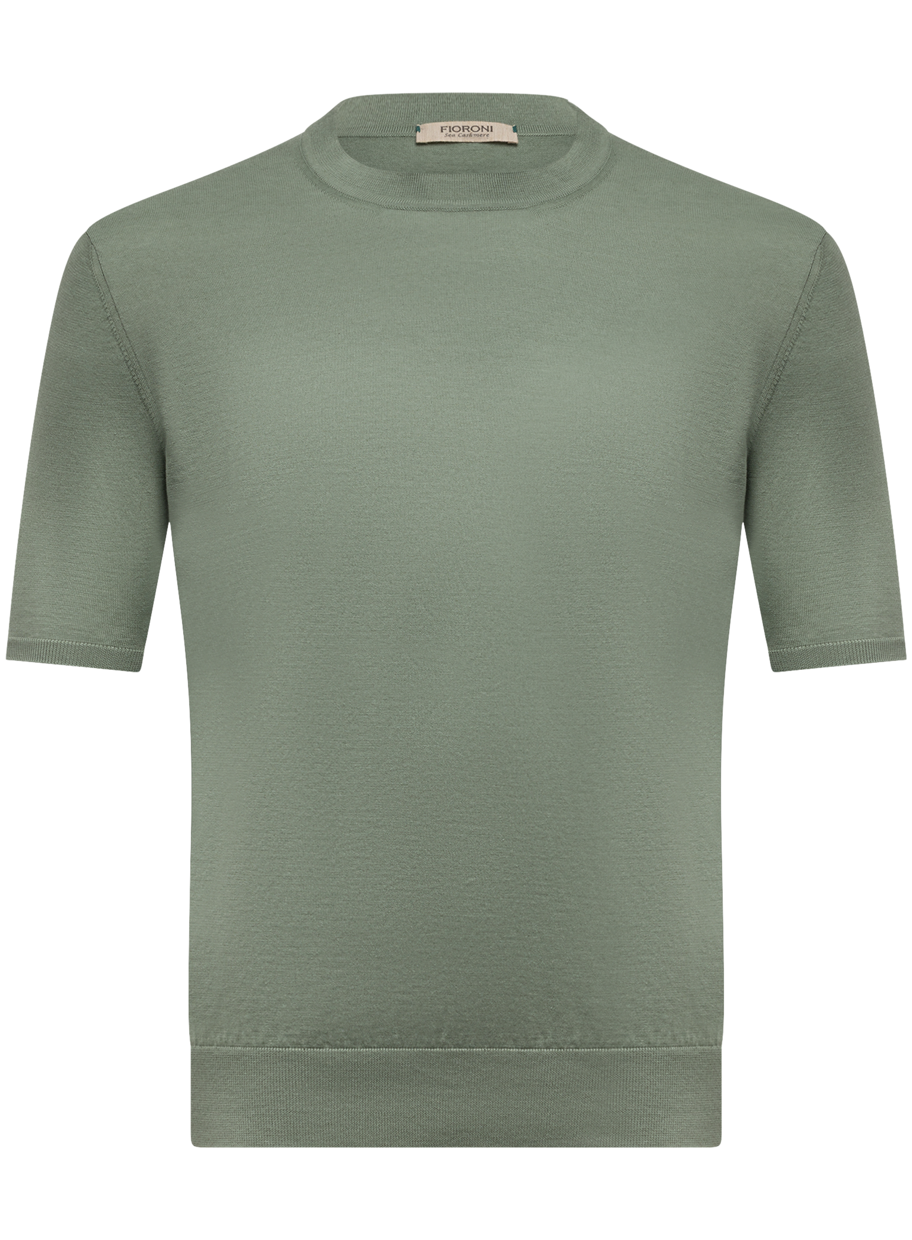 T-shirt van cashmere en katoen | Groen
