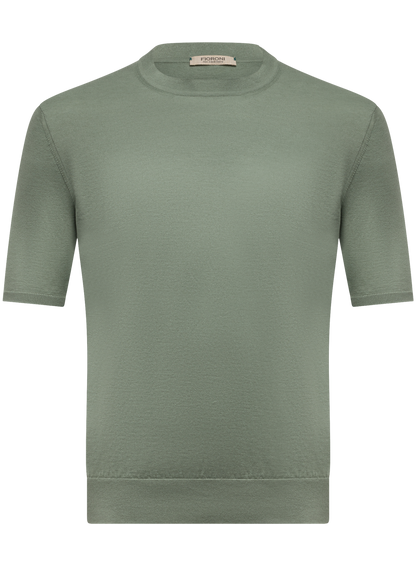 Katoen-cashmere T-shirt | FULL_WIDTH | Groen