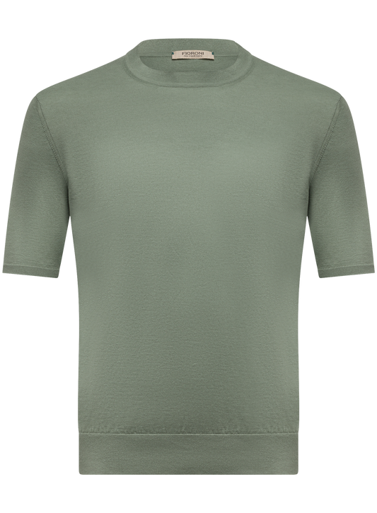 Katoen-cashmere T-shirt | FULL_WIDTH | Groen