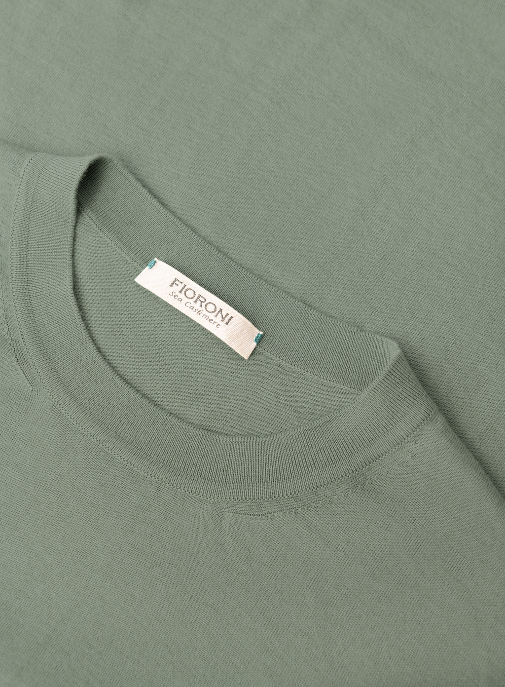 T-shirt van cashmere en katoen | FULL_WIDTH | Groen