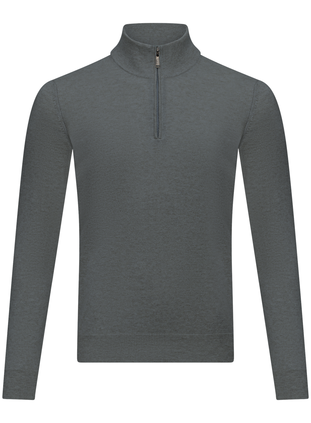 Half-zip trui van cashmere en zijde | Groen