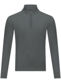 Half-zip trui van cashmere en zijde | Groen