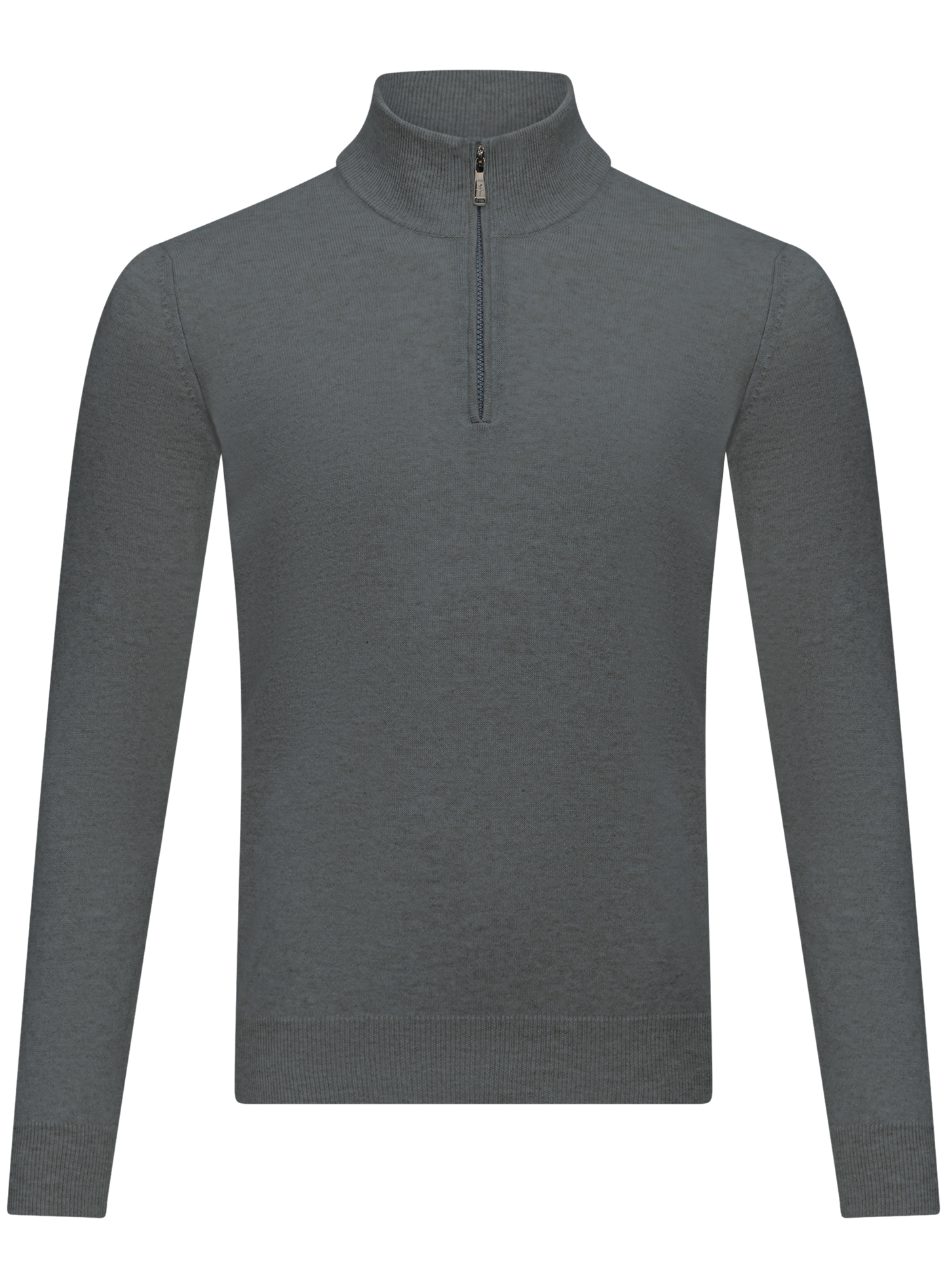 Half-zip trui van cashmere en zijde | Groen