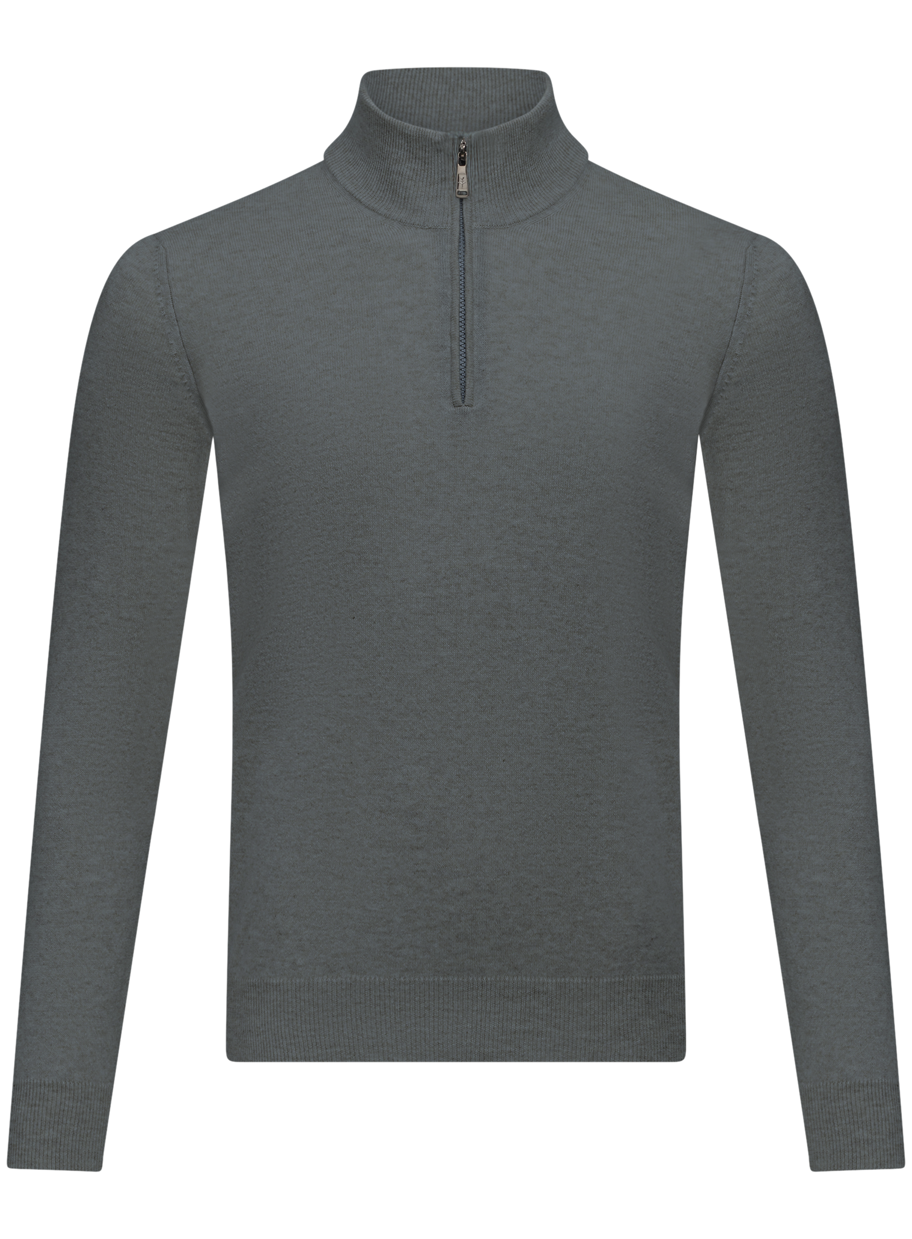 Half-zip trui van cashmere en zijde | Groen