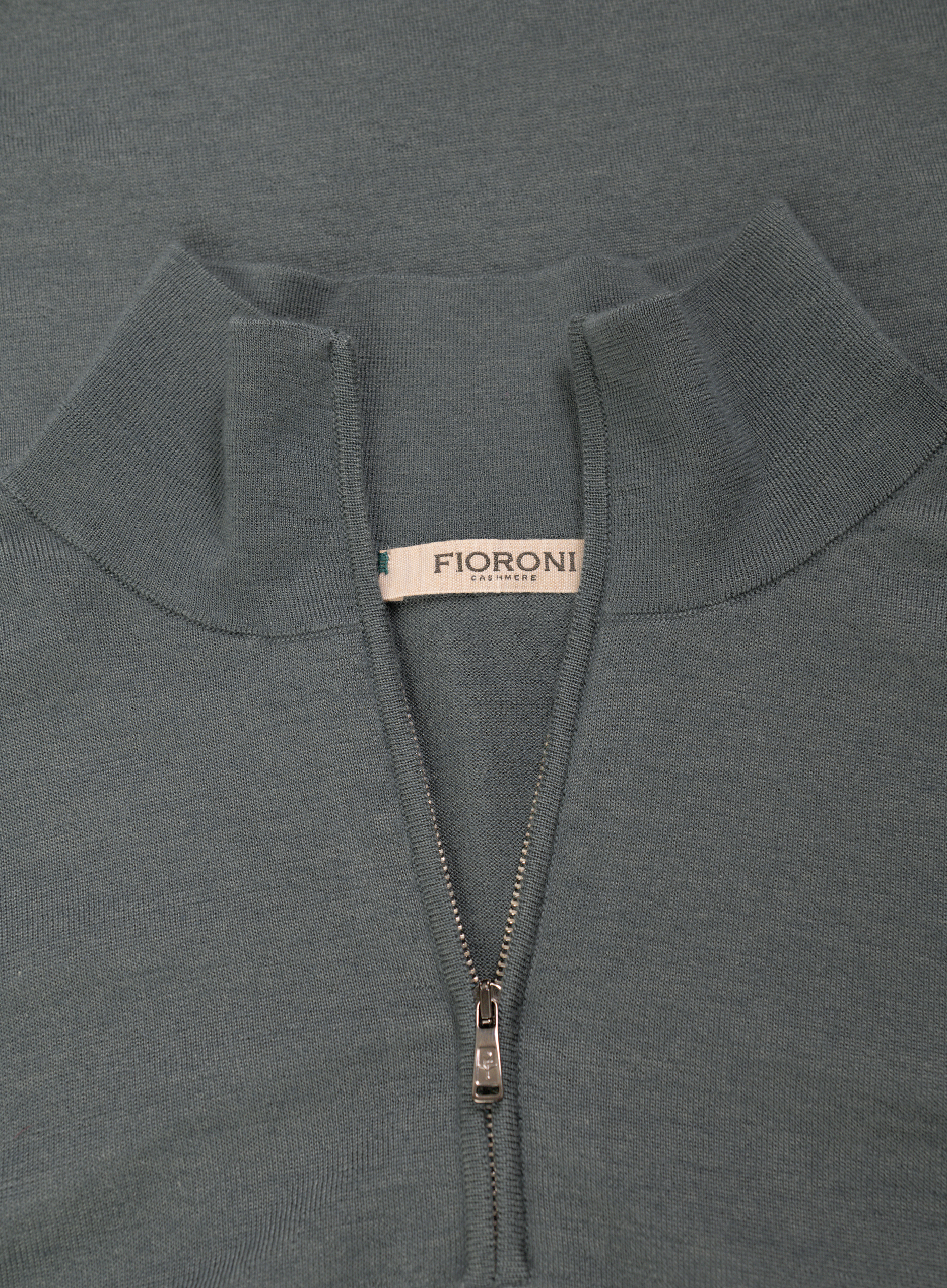Half-zip trui van cashmere en zijde | FULL_WIDTH | Groen