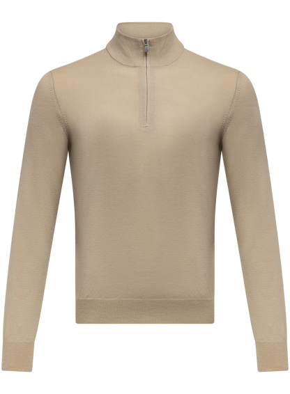 Half-zip trui van wol | FULL_WIDTH | Beige