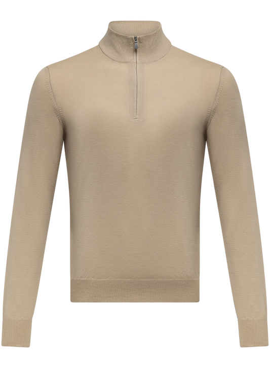 Half-zip trui van wol | FULL_WIDTH | Beige