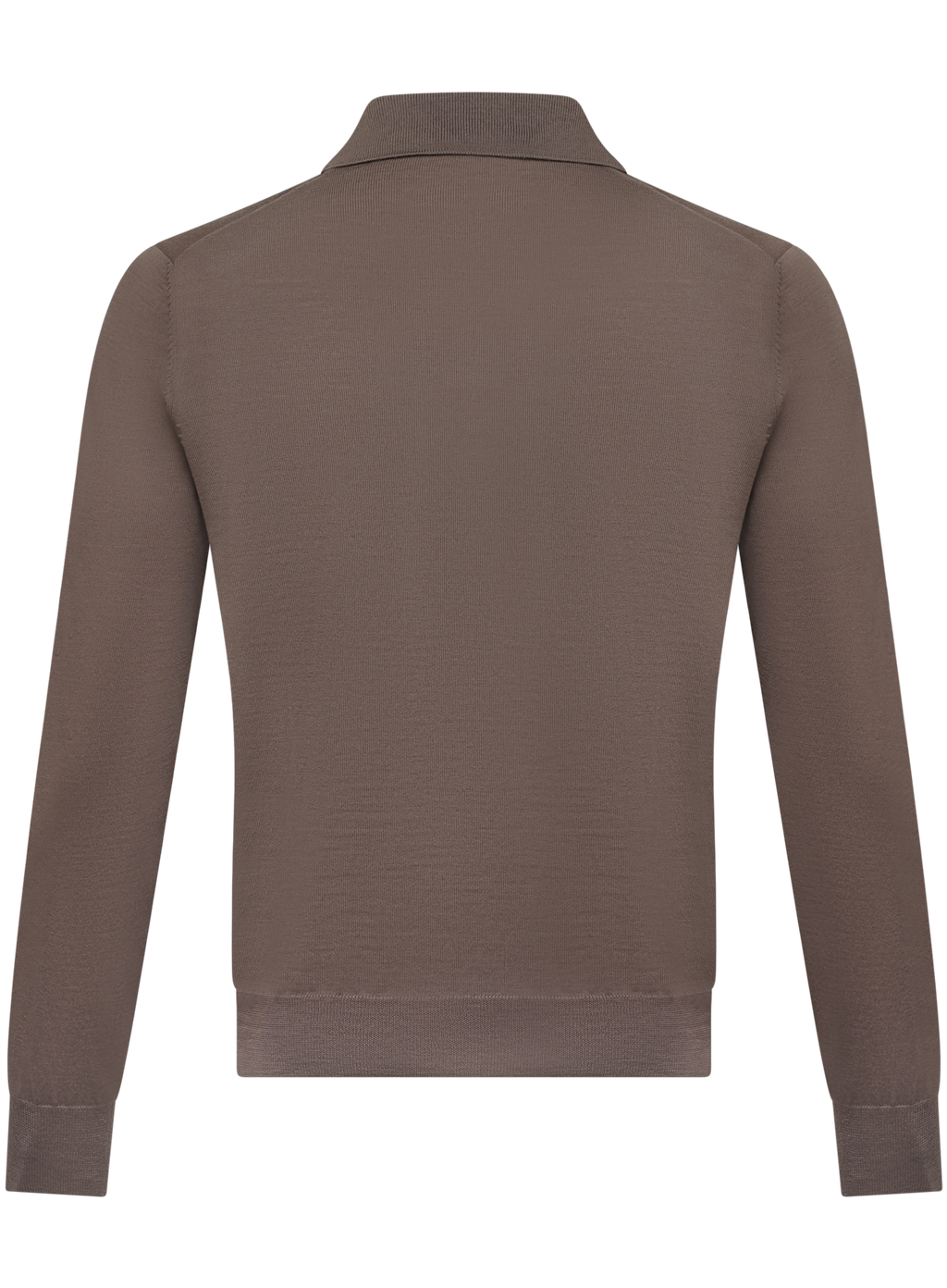 Buttonless polo van scheerwol | TAUPE
