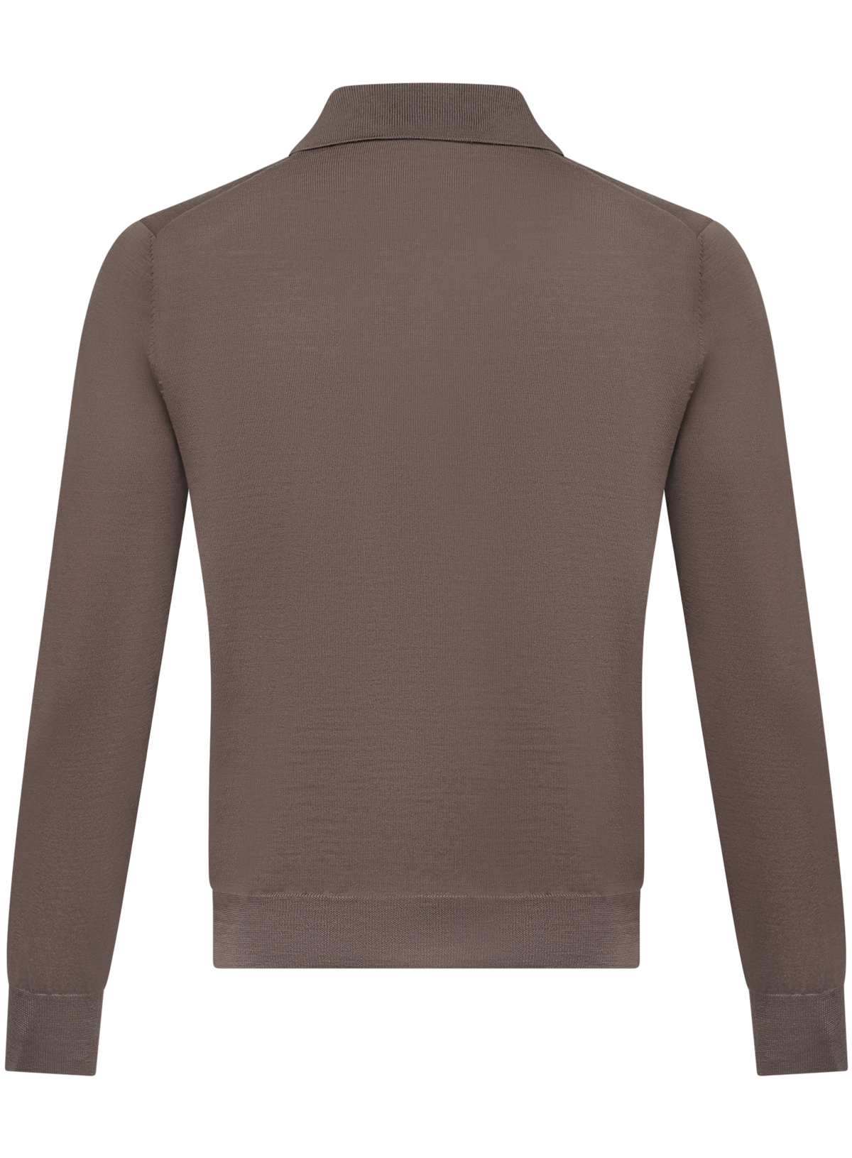 Buttonless polo van scheerwol | TAUPE