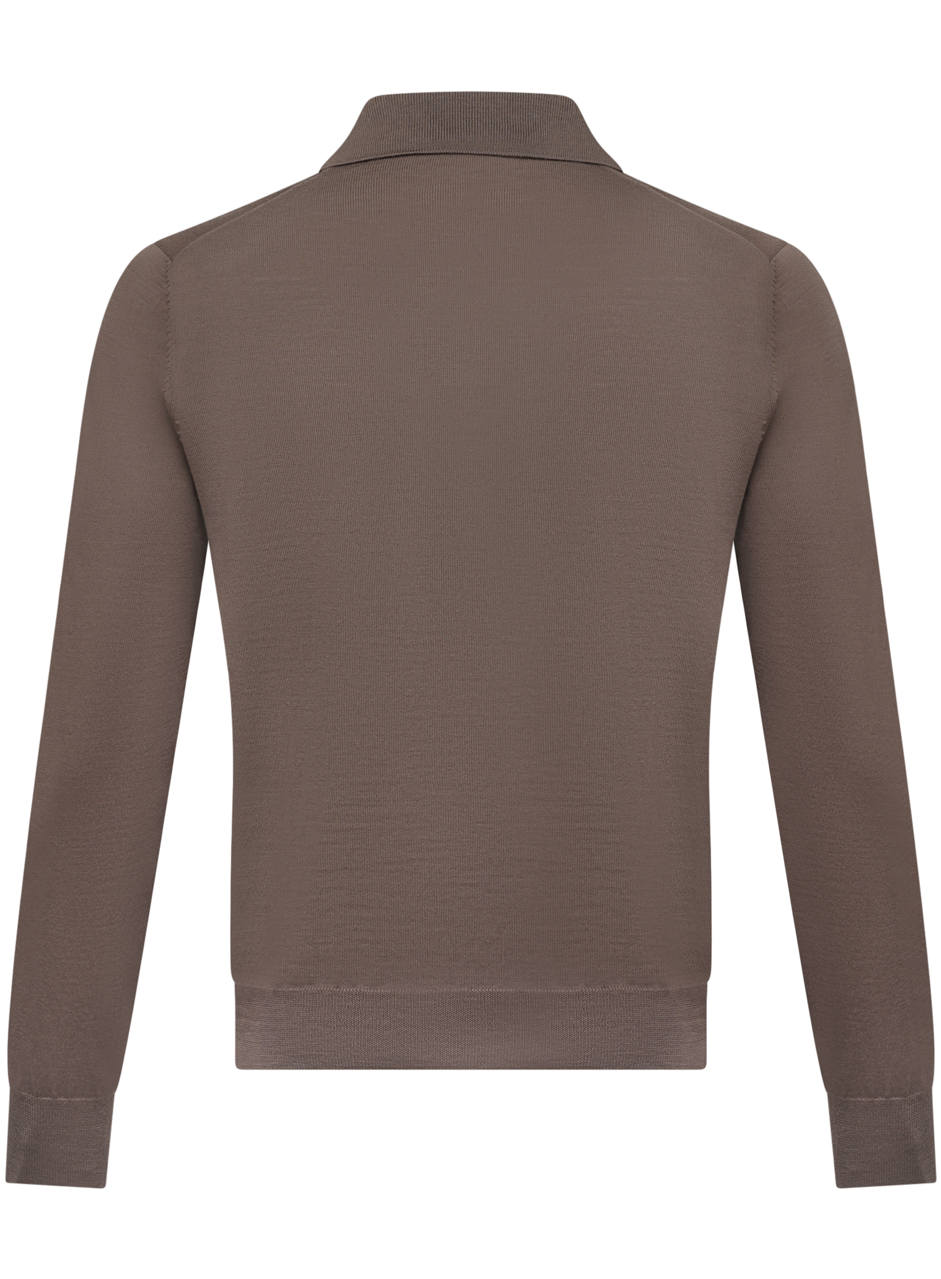 Buttonless polo van scheerwol | TAUPE