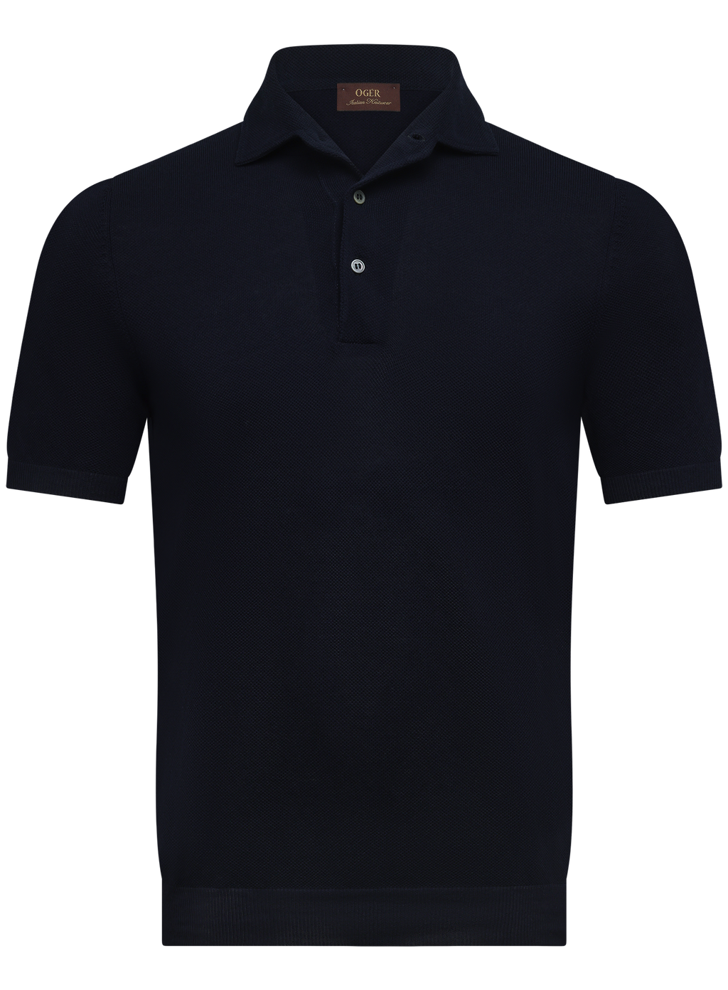 Fijngebreide polo van katoen met piquéstructuur | BLUE NAVY