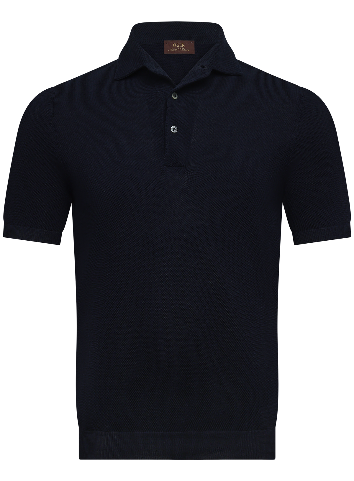 Fijngebreide polo van katoen met piquéstructuur | BLUE NAVY