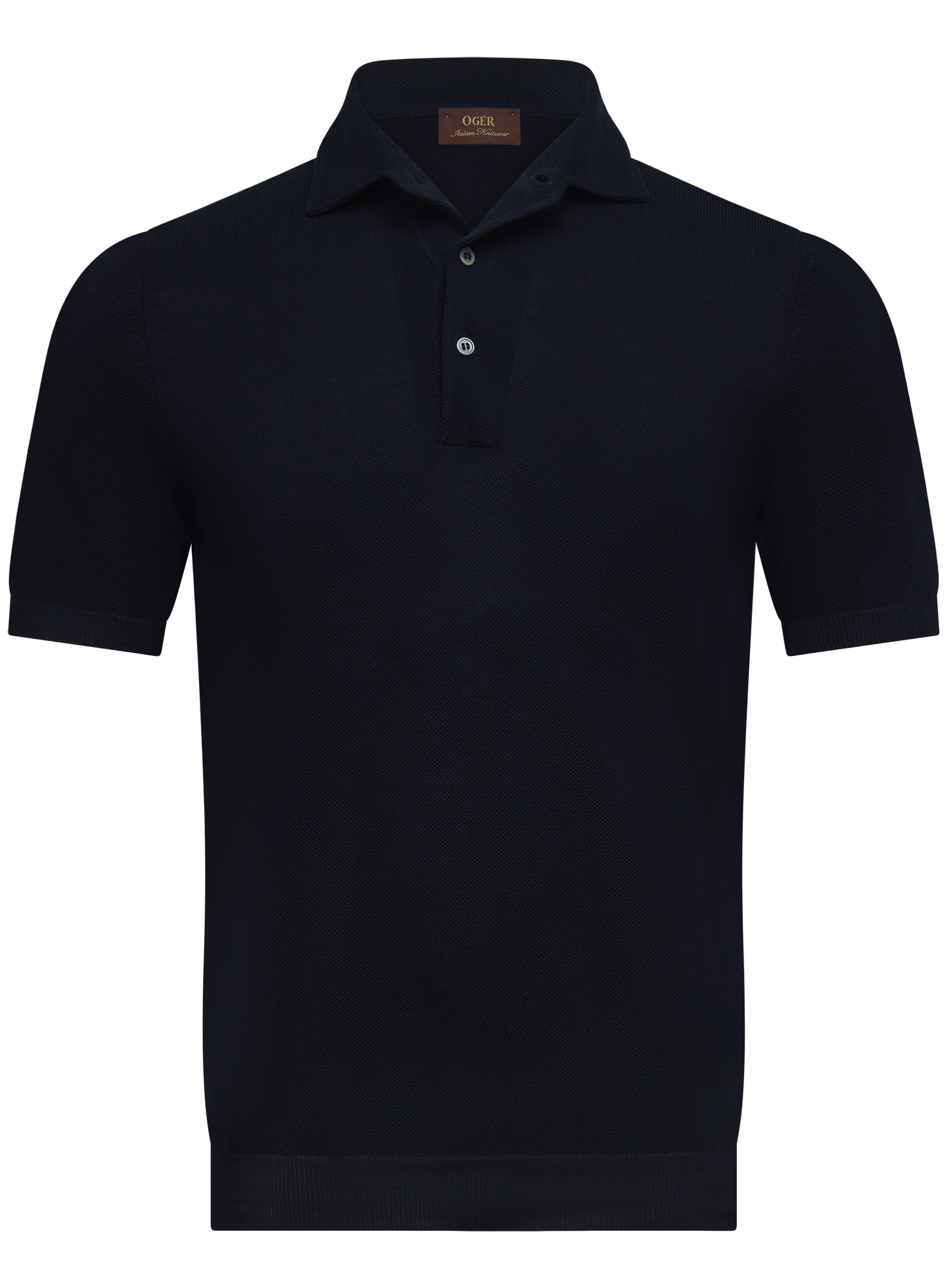 Fijngebreide polo van katoen met piquéstructuur | BLUE NAVY