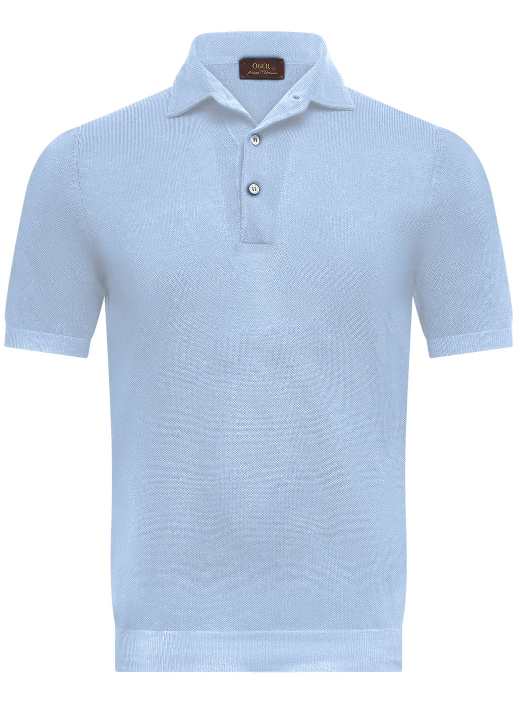 Fijngebreide polo van katoen met piquéstructuur | L.Blauw