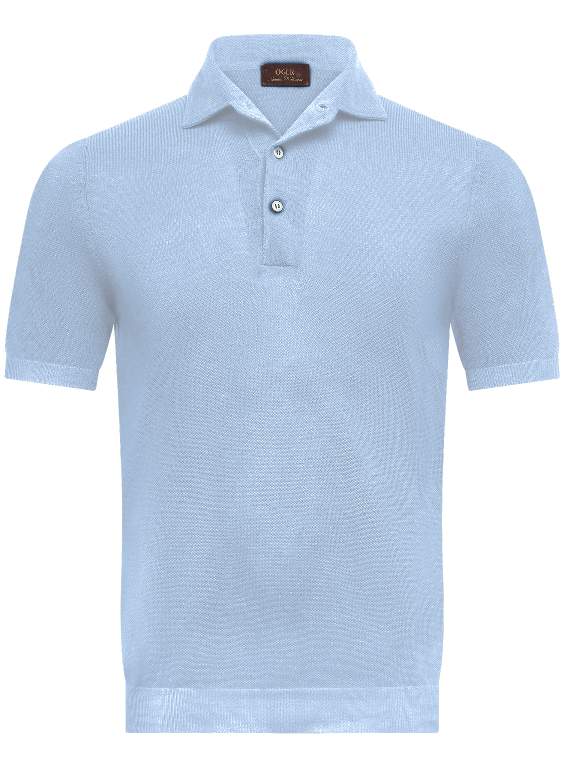 Fijngebreide polo van katoen met piquéstructuur | L.Blauw
