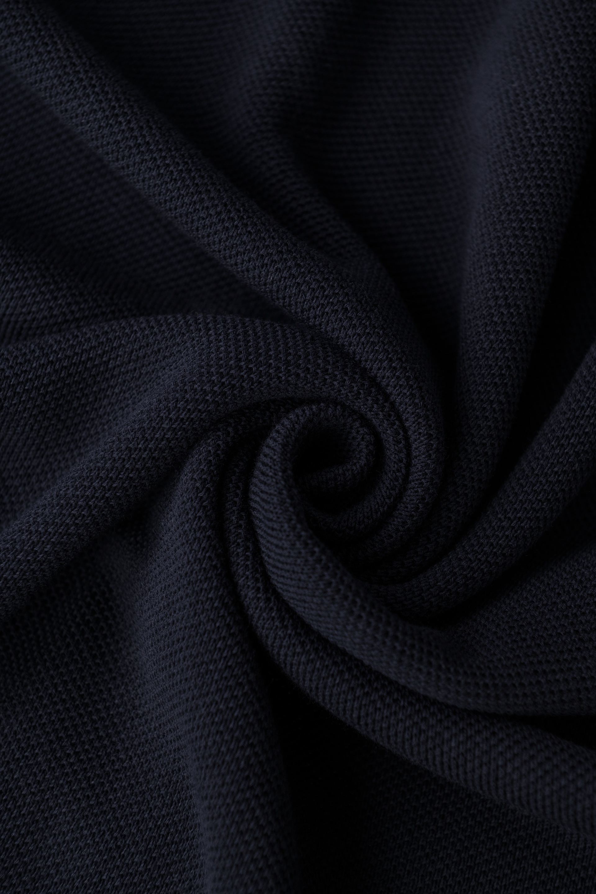 Fijngebreide polo van katoen met piquéstructuur | FULL_WIDTH | BLUE NAVY