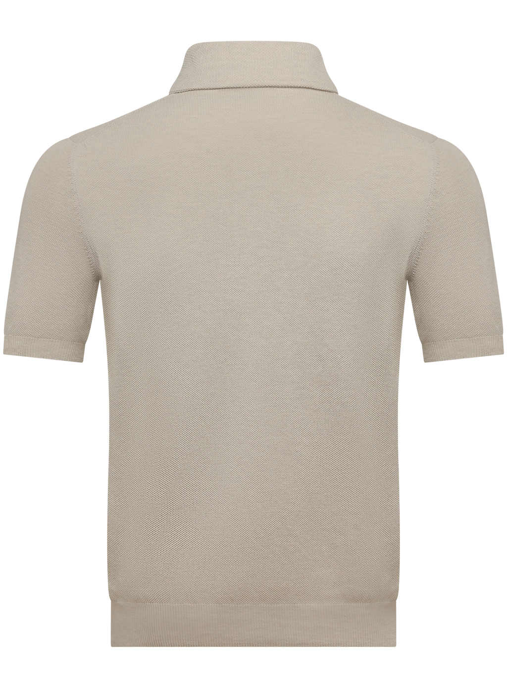 Fijngebreide polo van katoen met piquéstructuur | Beige
