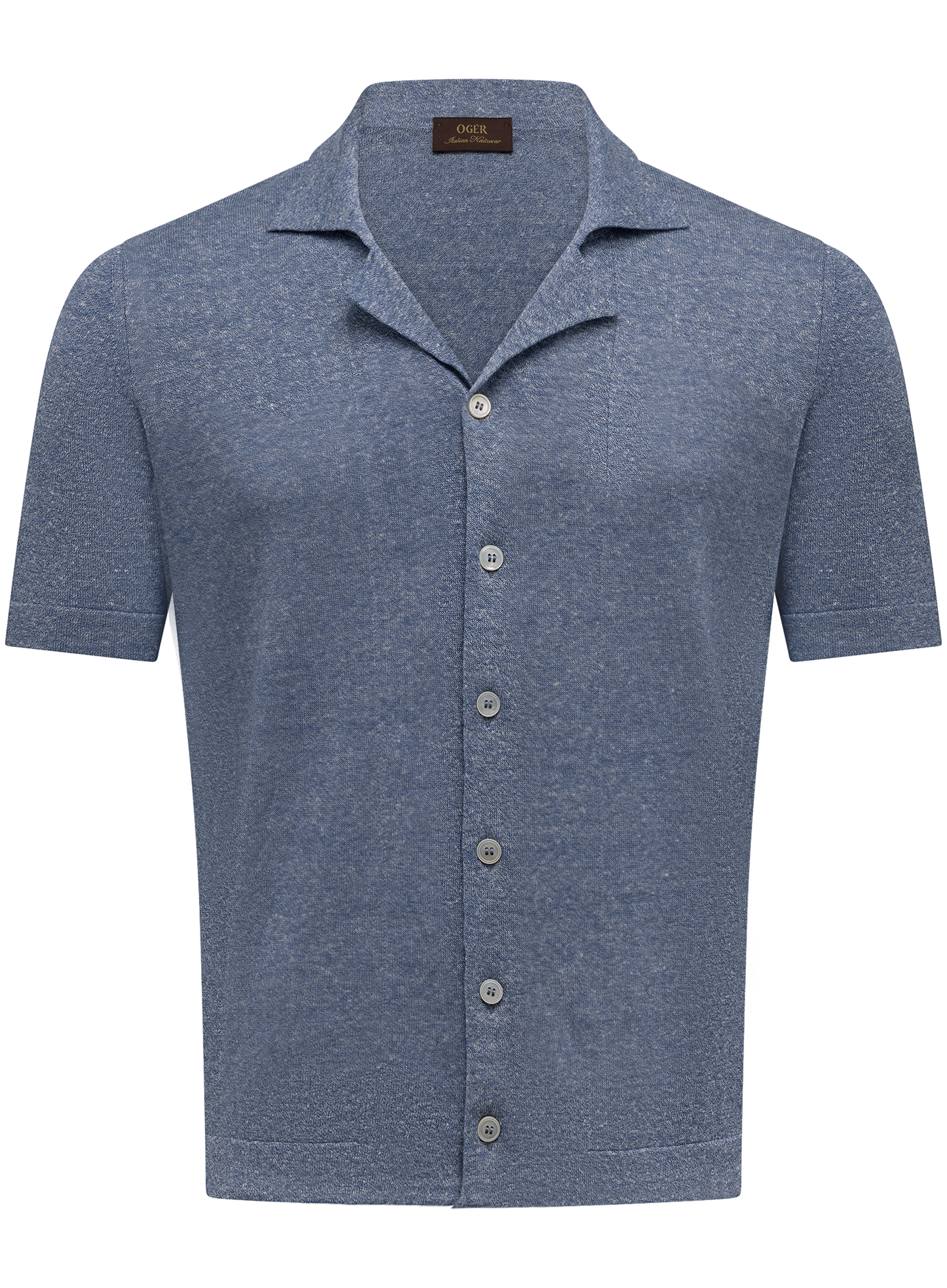 Poloshirt van linnen en katoen | L.Blauw