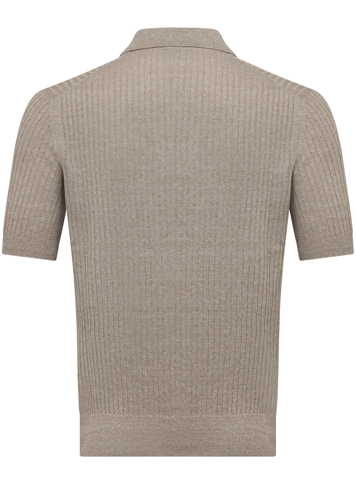 Polo van linnen en katoen | Beige