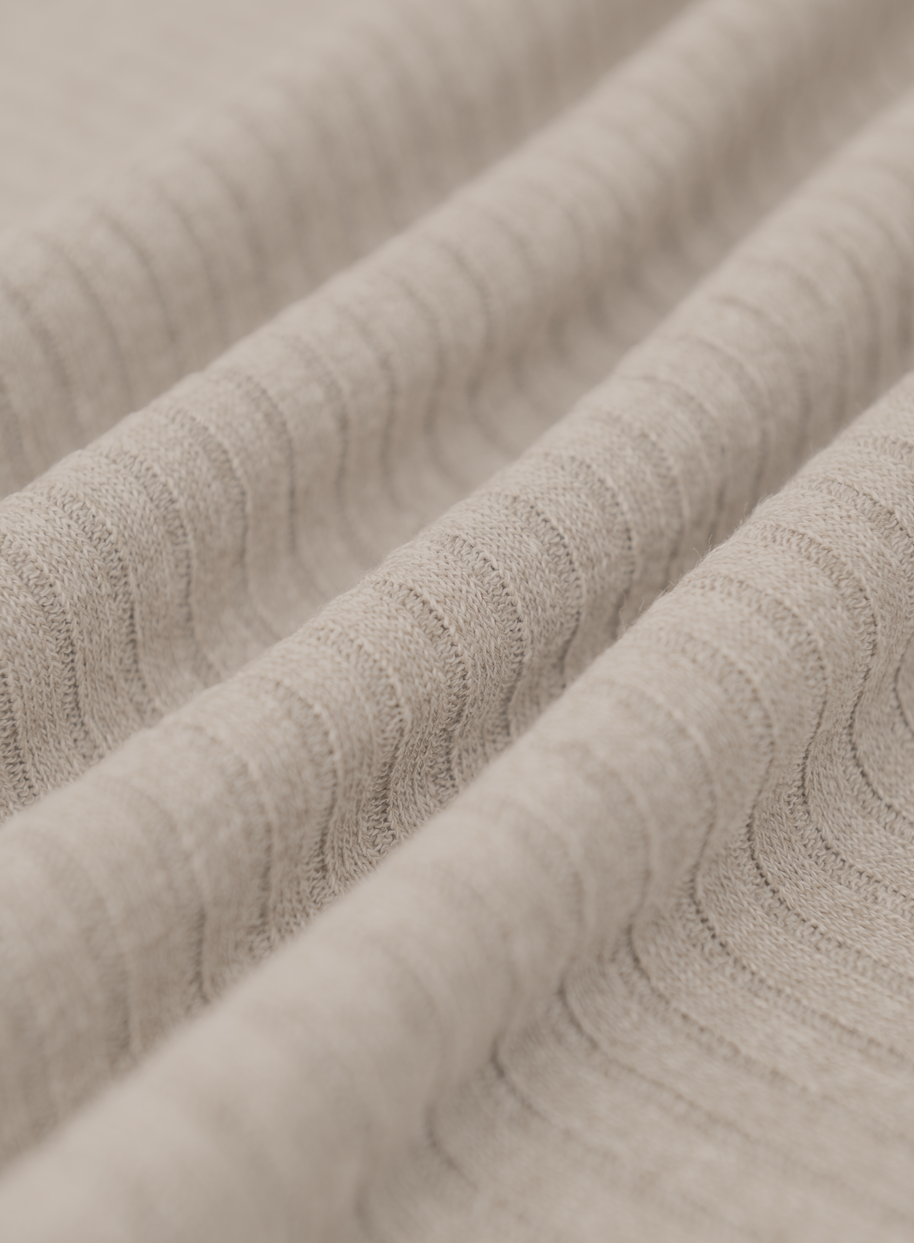 Polo met ribstructuur van linnen en katoen | FULL_WIDTH | Beige