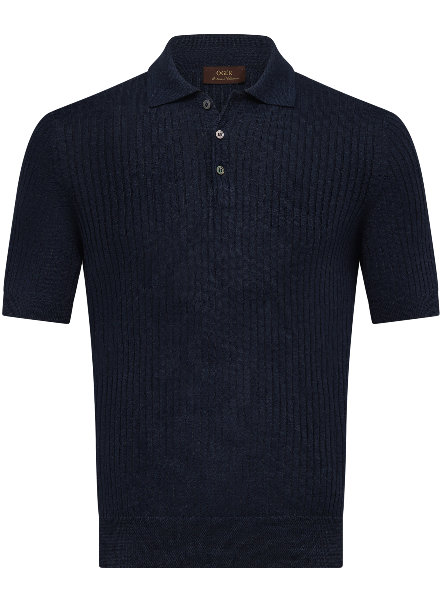 Polo van linnen en katoen | BLUE NAVY