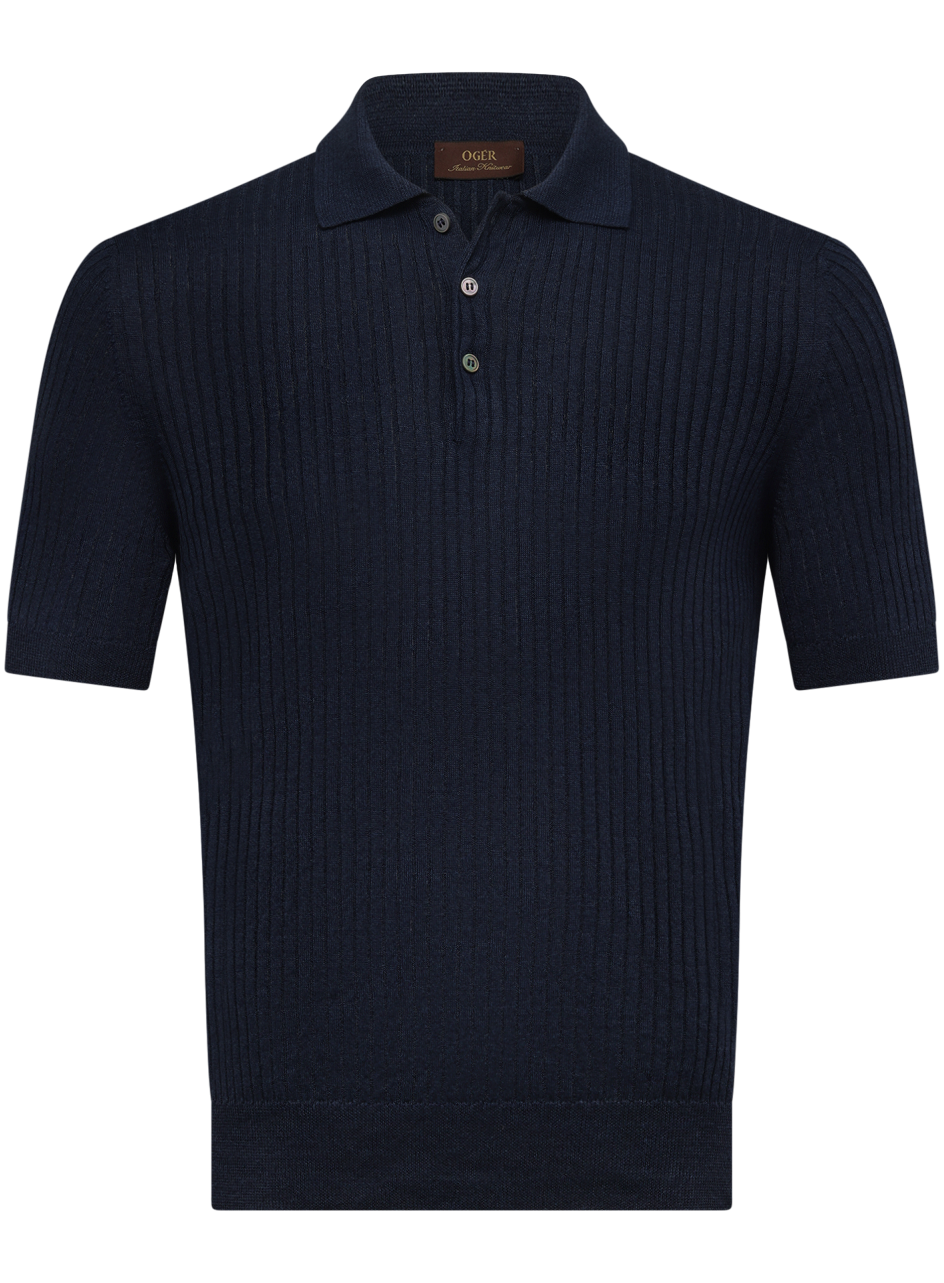 Polo van linnen en katoen | BLUE NAVY